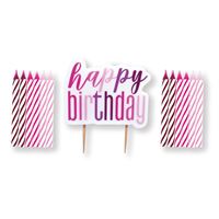 Giltter HAPPY BIRTHDAY Candles Set