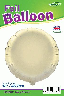 Ivory Round Shaped Foil Balloon 18"